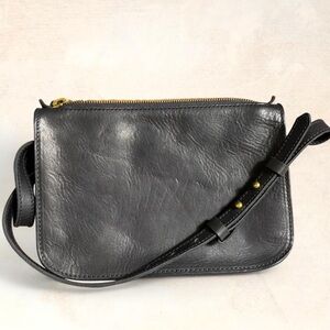 Madewell Black Leather Crossbody Bag